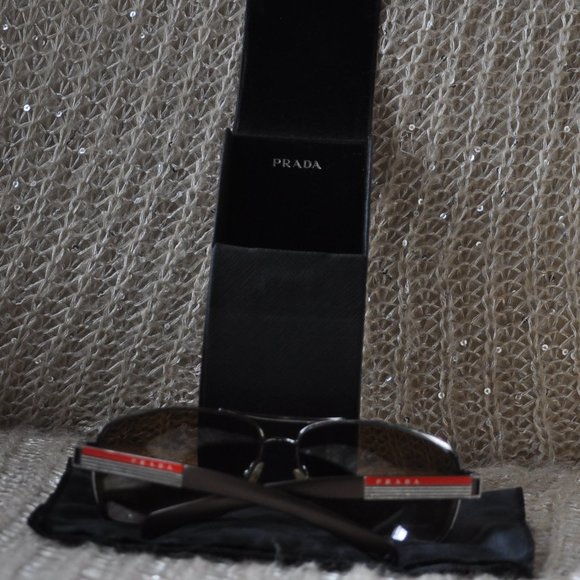 PRADA LINEA ROSSA SPS 541 Brown (Prescription) Sunglasses Frames Hard Shell Case - Picture 5 of 16